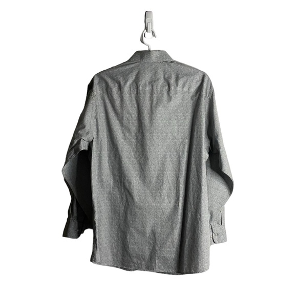 Calvin Klein Men's Black/White Patterned Button-Down Regular Fit Shirt - Picture 7 of 7